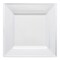White with Silver Square Edge Rim Plastic Dinner Plates - 9.5" (120 Plates)